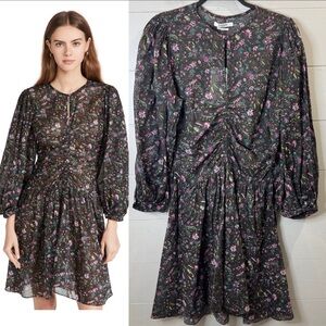 Etoile Isabel Marant | NEW Marili Ruched Blouson-Sleeve Dress Size 36 US 6